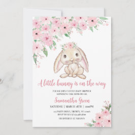 Ein kleiner Bunny ist auf dem Weg Babydusche Einladung