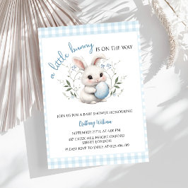 Ein kleiner Bunny ist auf der Way Blue Boy Baby Du Einladung