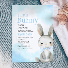 Ein kleiner Bunny ist auf der Way Boy Baby Dusche Einladung