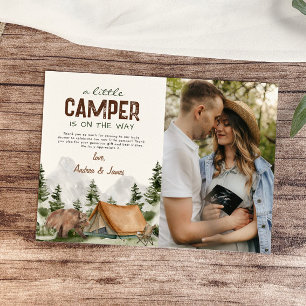 Ein kleiner Camper auf dem Weg Foto Baby Boy Showe Dankeskarte