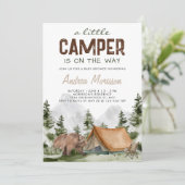 Ein kleiner Camper auf der Babydusche des "Way Bea Einladung (Stehend Vorderseite)