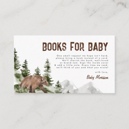 Ein kleiner Camper Bärenbücher für Baby Boy Dusche Begleitkarte (Vorderseite)