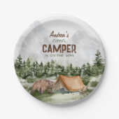 Ein kleiner Camper befindet sich auf dem Weg Baby Pappteller (Vorderseite)