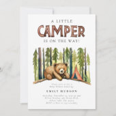 Ein kleiner Camper Forest Baby Dusche Einladung (Vorderseite)