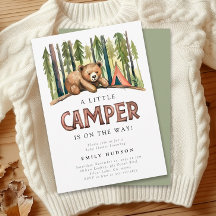 Ein kleiner Camper Forest Baby Dusche Einladung