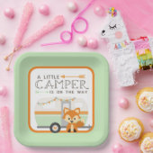 Ein kleiner Camper RV Camper Kinderdusche Grün Pappteller (Party)