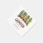 Ein kleiner Camper Wald Baby Shower Serviette (Ecke)