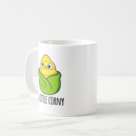 Ein kleiner Corny Funny Baby Mais Pub Kaffeetasse (Vorderseite Links)