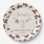 Ein kleiner Cowboy Baby Shower Boy Pappteller (Vorderseite)