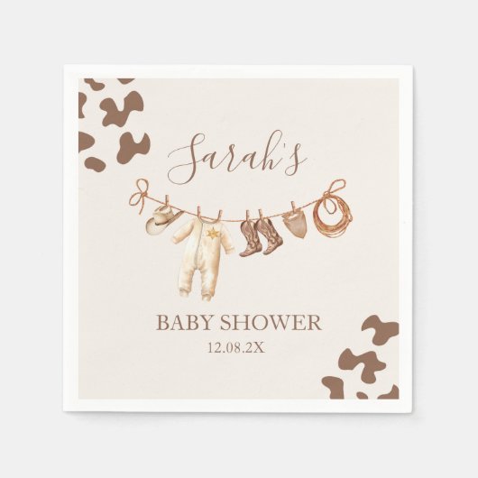 Ein kleiner Cowboy Baby Shower Boy Serviette (Vorderseite)