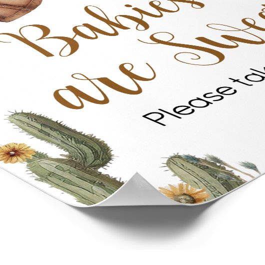 Ein kleiner Cowboy Babydusche Babys sind süß Poster (Ecke)