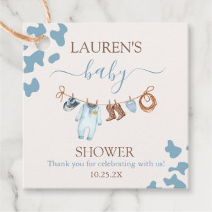 Ein kleiner Cowboy Blue Baby Shower Boy Geschenkanhänger