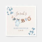 Ein kleiner Cowboy Blue Baby Shower Boy Serviette (Vorderseite)
