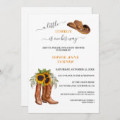 Ein kleiner Cowboy Boots Boy Calligraphy Baby Show Einladung (Vorne/Hinten)
