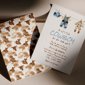 Ein kleiner Cowboy Clothesline Blue West Baby Dusc Einladung