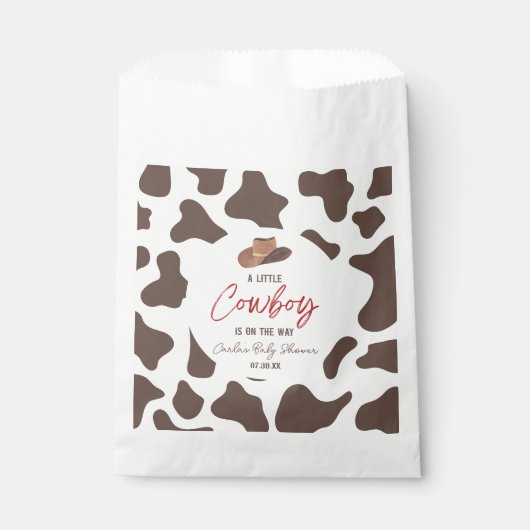 Ein kleiner Cowboy Cow Boy Rodeo Western Babydusch Geschenktütchen (Vorderseite)