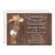 Ein kleiner Cowboy in seinem "Way Blue Baby Shower