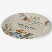 Ein kleiner Cowboy ist auf dem Weg Baby Dusche Nap Pappteller (Schrägansicht)