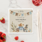 Ein kleiner Cowboy ist auf dem Weg Baby Dusche Nap Serviette (Beispiel)