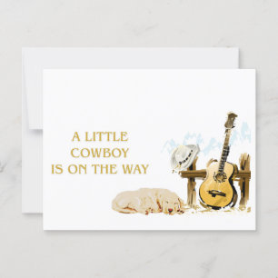 Ein kleiner Cowboy ist auf der Postkarte