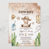 Ein kleiner Cowboy ist auf der Way Baby Dusche Einladung (Vorne/Hinten)