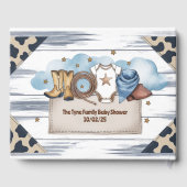 Ein kleiner Cowboy ist auf der Way Baby Dusche Gästebuch (Rückseite)