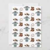 Ein kleiner Cowboy ist auf der Way Boy Baby Dusche Einladung (Rückseite)