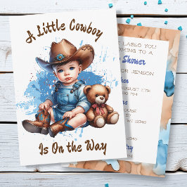 Ein kleiner Cowboy ist unterwegs | Babyparty Einladung