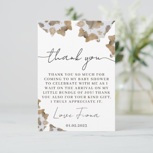 Ein kleiner Cowboy ist unterwegs Dankeskarte (Stehend Vorderseite)