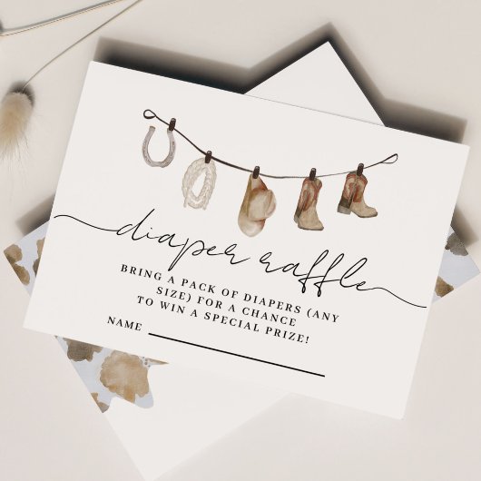 Ein kleiner Cowboy ist unterwegs Diaper Raffle Begleitkarte