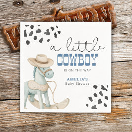 Ein kleiner Cowboy ist unterwegs mit Baby-Dusche Serviette