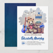 Ein kleiner Cowboy ist unterwegs mit einer Baby-Du