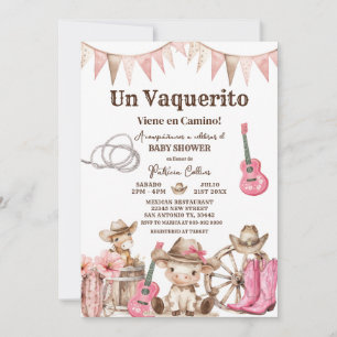 Ein kleiner Cowboy kommt auf dem Weg Baby Shower Einladung