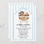 Ein kleiner Cowboy mit Kinderdusche Einladung (Vorne/Hinten)