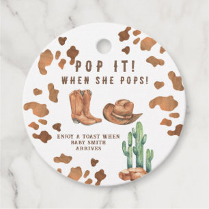 Ein kleiner Cowboy-POP! Babyparty Geschenkanhänger
