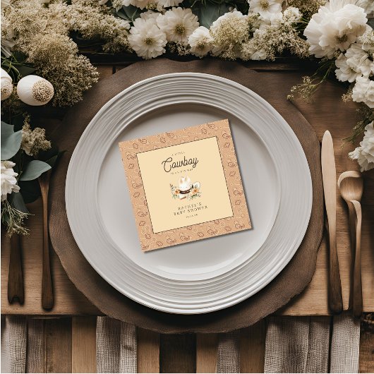 Ein kleiner Cowboy Western Baby Baby Baby Shower Serviette