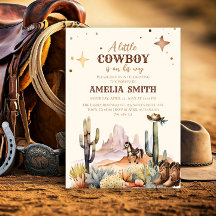 Ein kleiner Cowboy Western Boy Brown Babydusche