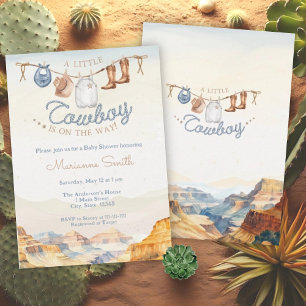 Ein kleiner Cowboy Western Canyon Babydusche Einladung