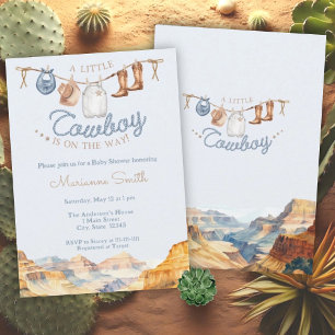 Ein kleiner Cowboy Western Canyon Babydusche Einladung