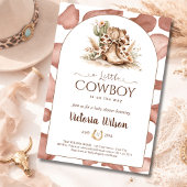 Ein kleiner Cowboy-Western-Junge-Baby-Shower-Bogen Einladung