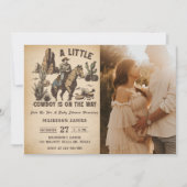 Ein kleiner Cowboy Western Rodeo Baby Dusche Foto Einladung (Vorderseite)