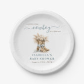 Ein kleiner Cowboy Western Stiefel Blaue Coquette  Pappteller (Vorderseite)