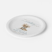 Ein kleiner Cowboy Western Stiefel Blaue Coquette  Pappteller (Schrägansicht)