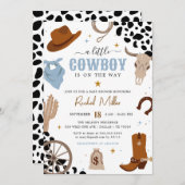 Ein kleiner Cowboy Western Wild West Baby Boy Dusc Einladung (Vorne/Hinten)