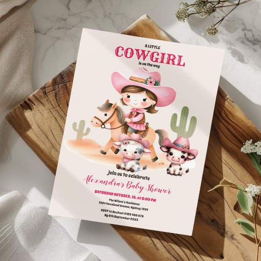 Ein kleiner Cowgirl Western Rodeo Kinderdusche Einladung