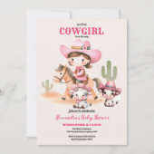 Ein kleiner Cowgirl Western Rodeo Kinderdusche Einladung (Vorderseite)