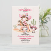 Ein kleiner Cowgirl Western Rodeo Kinderdusche Einladung (Stehend Vorderseite)
