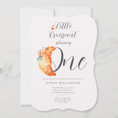 Ein kleiner Croissant zum ersten Geburtstag Einladung (Vorderseite)