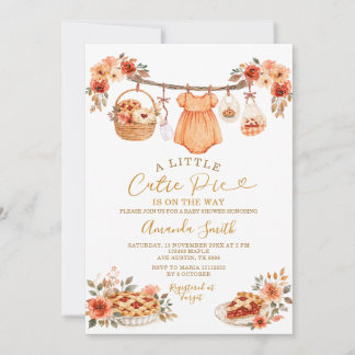 Ein kleiner Cutie Pie kommt Baby Shower im Herbst Einladung