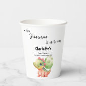 Ein kleiner Dinosaurier ist auf dem Weg zur Babydu Pappbecher (Rückseite)